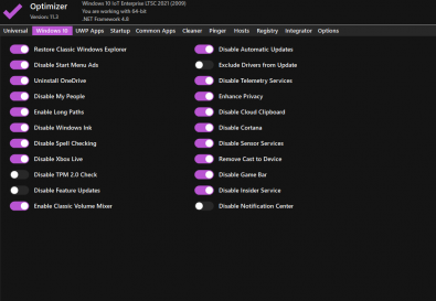 Windows 10 debloat and gaming optimization